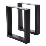 Set of 2 Metal Table Legs Frames Rectangular Steel Base Stands