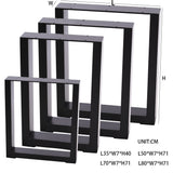 Set of 2 Metal Table Legs Frames Rectangular Steel Base Stands