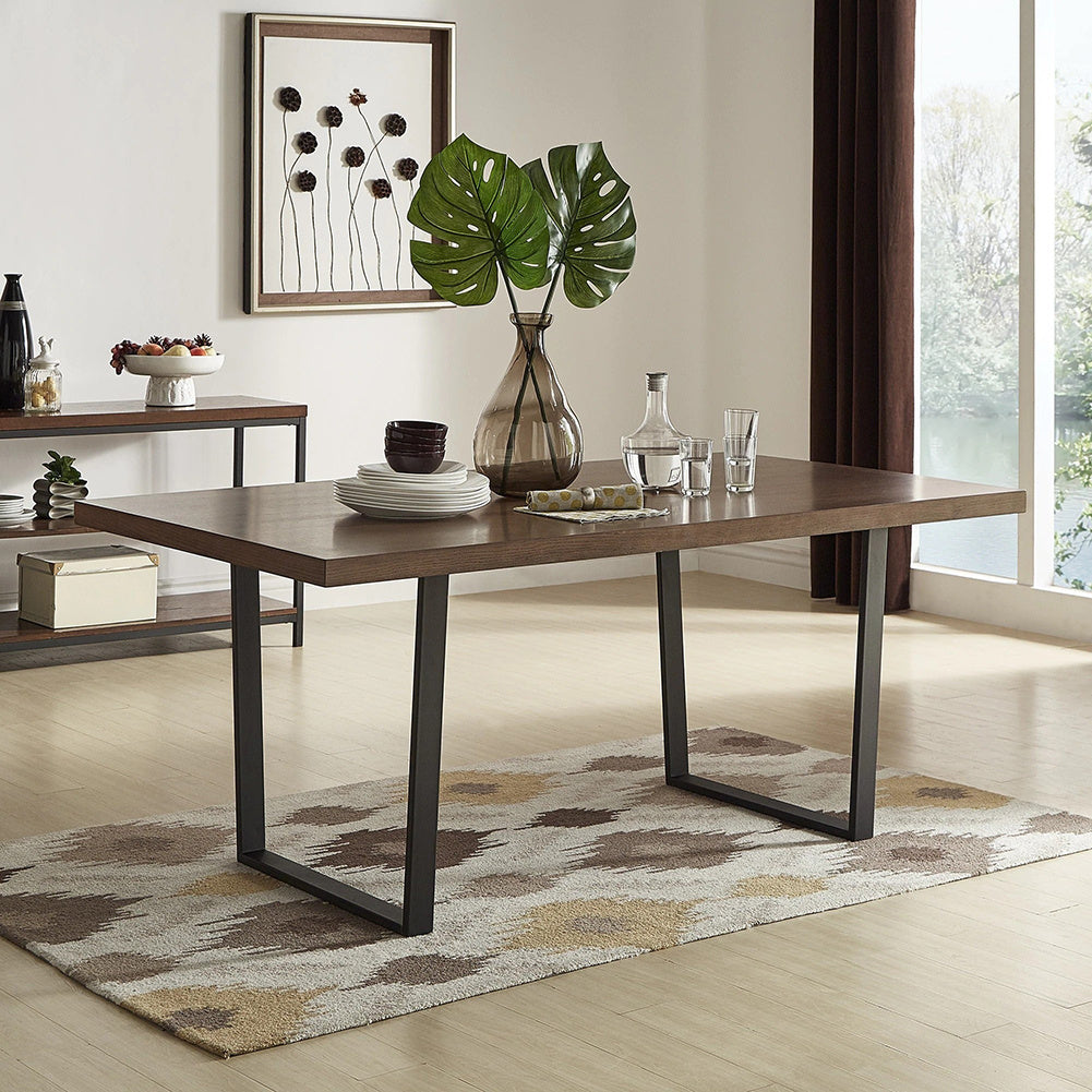 Set of 2 Metal Table Legs Frames Rectangular Steel Base Stands