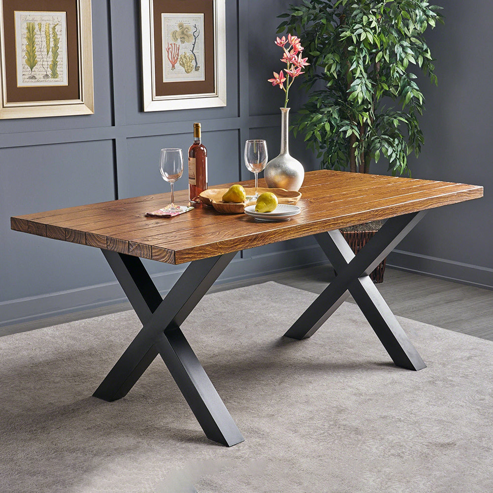 Set of 2 Metal Table & Bench Legs Frames XShape Steel Base Stands