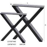 Set of 2 Metal Table & Bench Legs Frames XShape Steel Base Stands