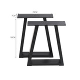Set of 2 Metal Table & Bench Legs Frames Trapezium with Top Steel Base Stands