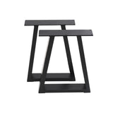 Set of 2 Metal Table & Bench Legs Frames Trapezium with Top Steel Base Stands