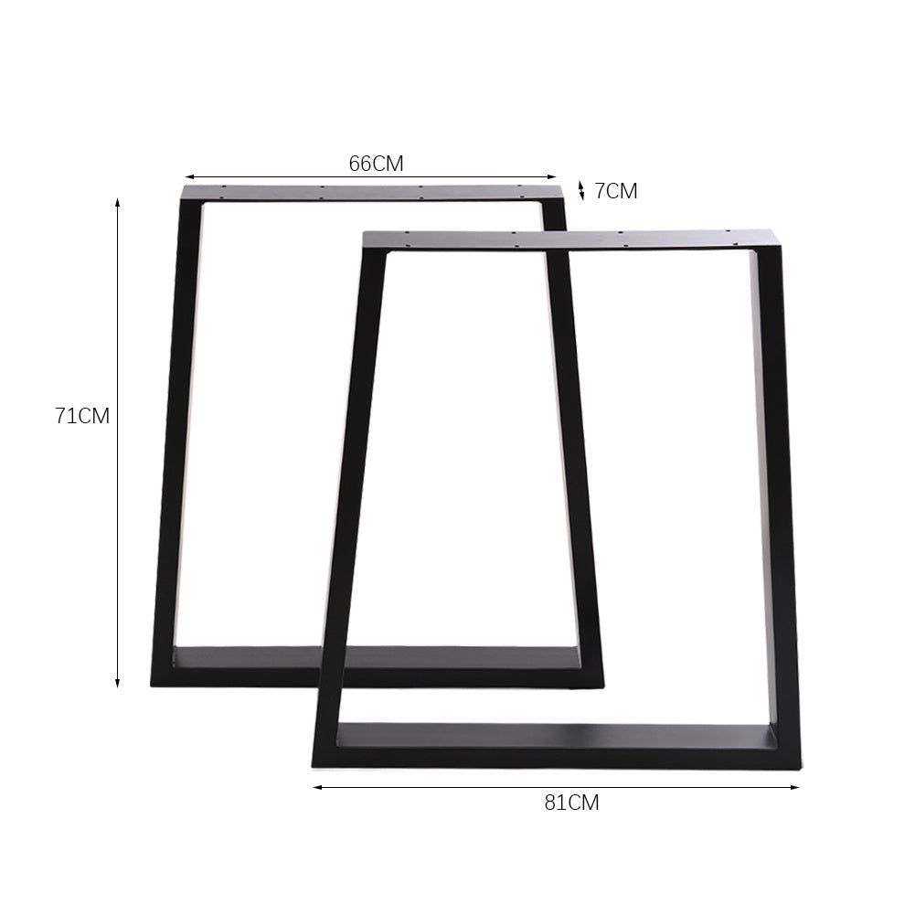 Set of 2 Metal Table Bench Legs Frames Trapezium Steel Base Stands