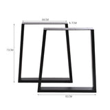 Set of 2 Metal Table Bench Legs Frames Trapezium Steel Base Stands