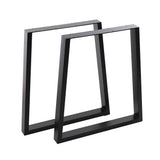 Set of 2 Metal Table Bench Legs Frames Trapezium Steel Base Stands