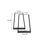 Set of 2 Metal Table Bench Legs Frames Trapezium Steel Base Stands