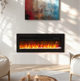 LED Electric Wall Fireplace 9 Flame Colours with Freestanding Leg, Black 40inch