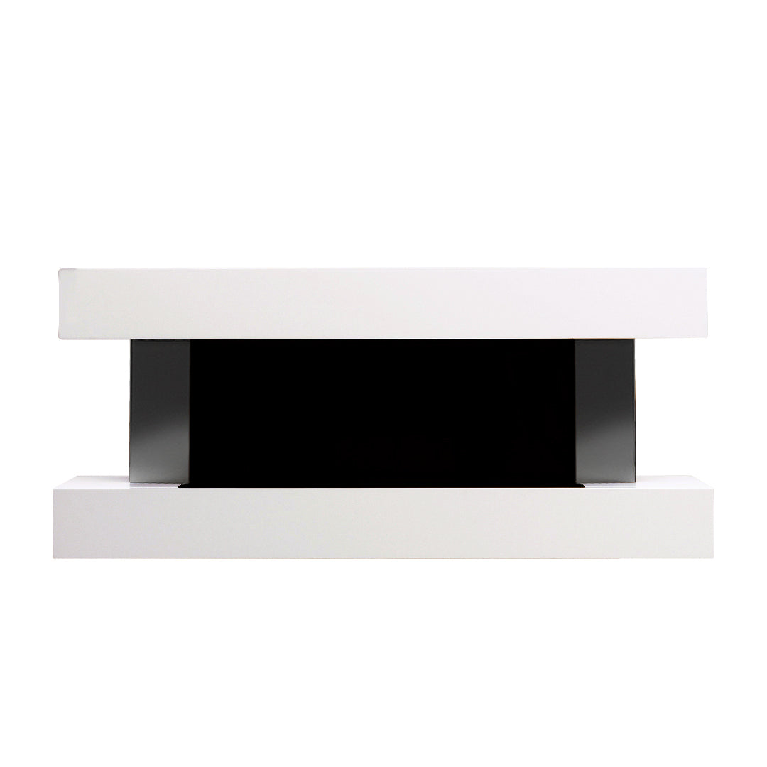 White Modern Wall Mounted Electric Fireplace Heater with Remote Control