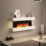 Electric Fireplace Wall Mounted Smart Heater with 7 Colour LED Flame