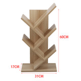 5-Tier Tree-Inspired Storage Shelf MDF Bookcase Desktop Organizer