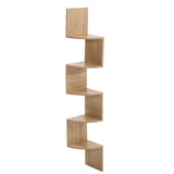 Wooden Corner Shelf Tiered Wall Mount Storage Rustic Display