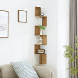 Wooden Corner Shelf Tiered Wall Mount Storage Rustic Display