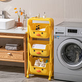 Yellow Duck Kids Toy Rack Storage Organizer with Wheels