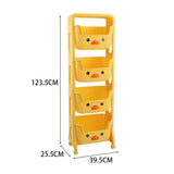 Yellow Duck Kids Toy Rack Storage Organizer with Wheels