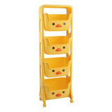 Yellow Duck Kids Toy Rack Storage Organizer with Wheels