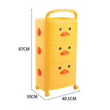 Yellow Duck Durable Plastic Organizer Storage Cart with Wheels