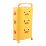 Yellow Duck Durable Plastic Organizer Storage Cart with Wheels