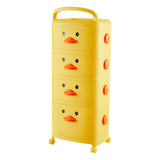 Yellow Duck Durable Plastic Organizer Storage Cart with Wheels