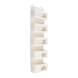 5 Pockets Foldable Non Woven Fabric Organizer Over the Door with Clear Window
