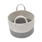 Cotton Laundry Basket with Large Capacity Pom-Pom Handle and Foldable Design