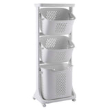 Rolling Laundry Basket with Tilted Bins and Large Capacity Storage Organizer