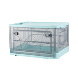 47L Durable Plastic Transparent Stackable Storage Box with Wheels Handles