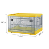 47L Durable Plastic Transparent Stackable Storage Box with Wheels Handles