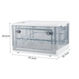 47L Durable Plastic Transparent Stackable Storage Box with Wheels Handles