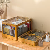 Stackable Transparent Plastic Storage Box with Lid & Wheels & Handles