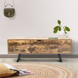Industrial Style Wooden Flip Top Storage Bench Storage Cabinet