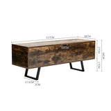 Industrial Style Wooden Flip Top Storage Bench Storage Cabinet
