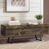 Industrial Style Wooden Flip Top Storage Bench Storage Cabinet