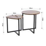 Nesting Coffee Table Set with Round and Triangle Tables
