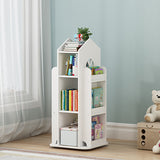 Kids House Frame Design Rotating Eco Friendly Storage BookShelf