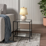 Tempered Glass Side Table Ladder Design Small Living Room Storage