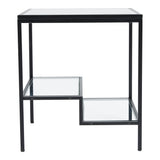 Tempered Glass Side Table Ladder Design Small Living Room Storage