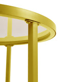 Set of 2 Modern Round Nesting Coffee Table Set with Glass Top Tables