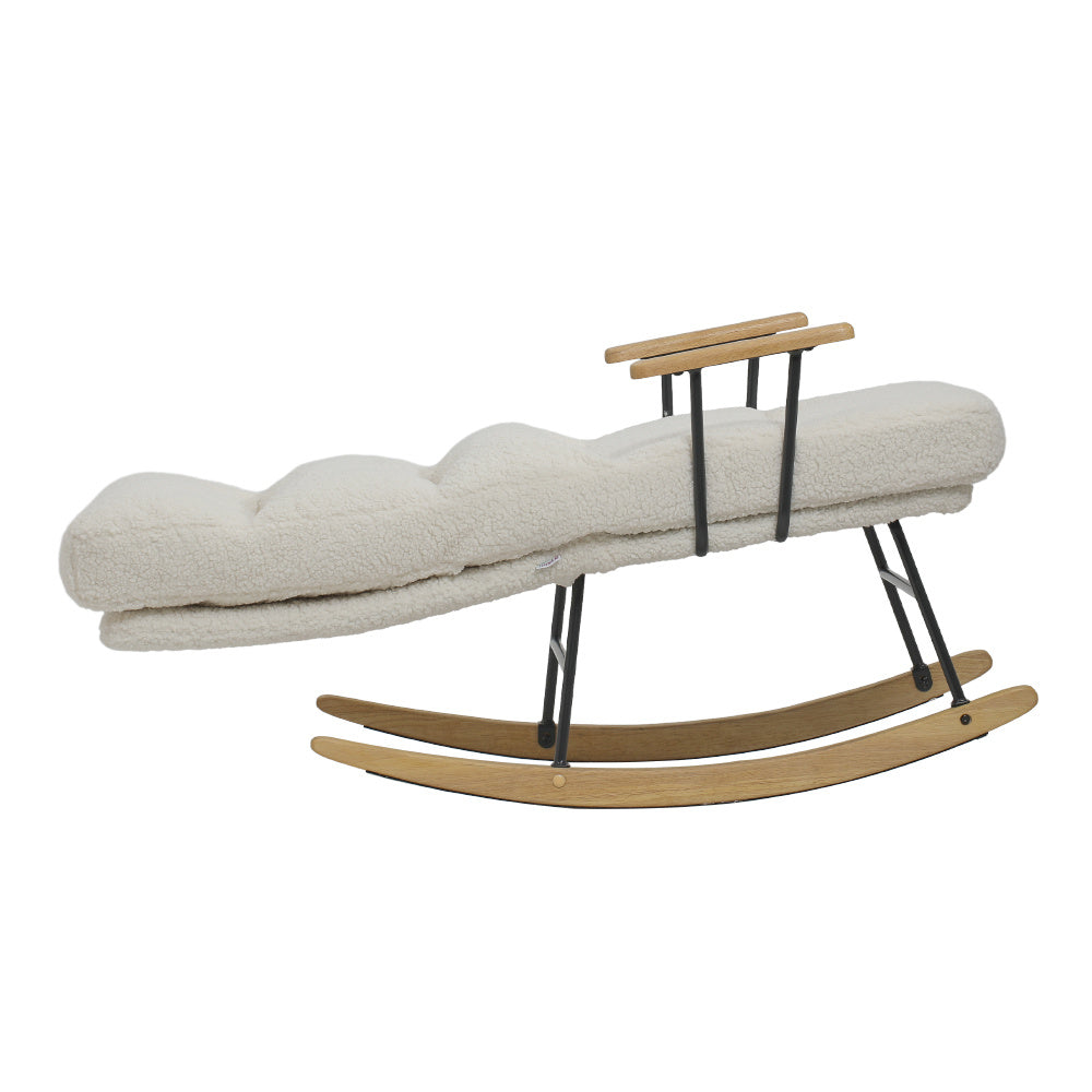 Adjustable Sherpa Upholstered Rocking Chair with Comfort Support