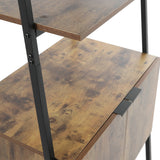Industrial Storage Cabinet with Ladder Shelves and  Sturdy Metal Frame