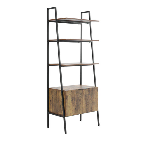 Industrial Storage Cabinet with Ladder Shelves and  Sturdy Metal Frame