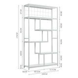 Modern 6 Tiers Metal Bookcase Storage Shelf for Home Organizing