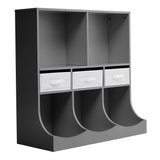Kids Toy Storage Organizer Cabinet with Open Shelves and Drawers
