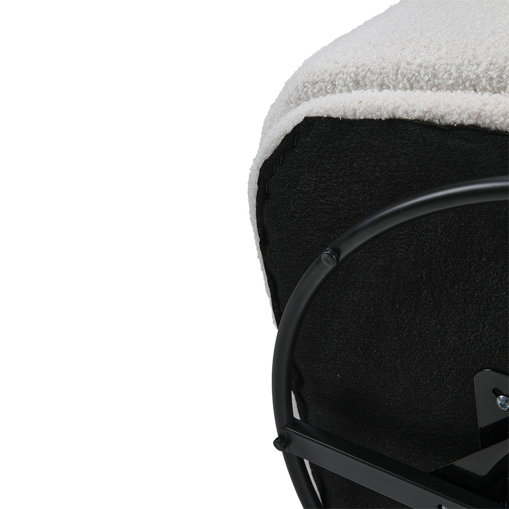 Sherpa Swivel Leisure Chair Plush Padded Seat Durable Wooden Frame
