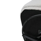 Sherpa Swivel Leisure Chair Plush Padded Seat Durable Wooden Frame