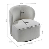 Sherpa Swivel Leisure Chair Plush Padded Seat Durable Wooden Frame