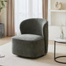 Sherpa Swivel Leisure Chair Plush Padded Seat Durable Wooden Frame