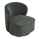 Sherpa Swivel Leisure Chair Plush Padded Seat Durable Wooden Frame