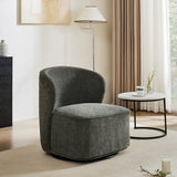 Sherpa Swivel Leisure Chair Plush Padded Seat Durable Wooden Frame