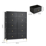 Tall 10 Drawer Storage Cabinet with Metal Frame